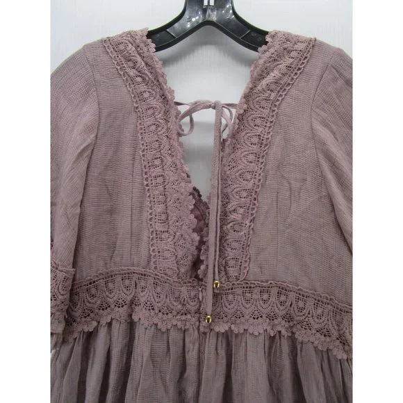 Bluivy Dress Large Fit Flare Ruffle Crochet Boho Pullover NEW - Picture 9 of 13